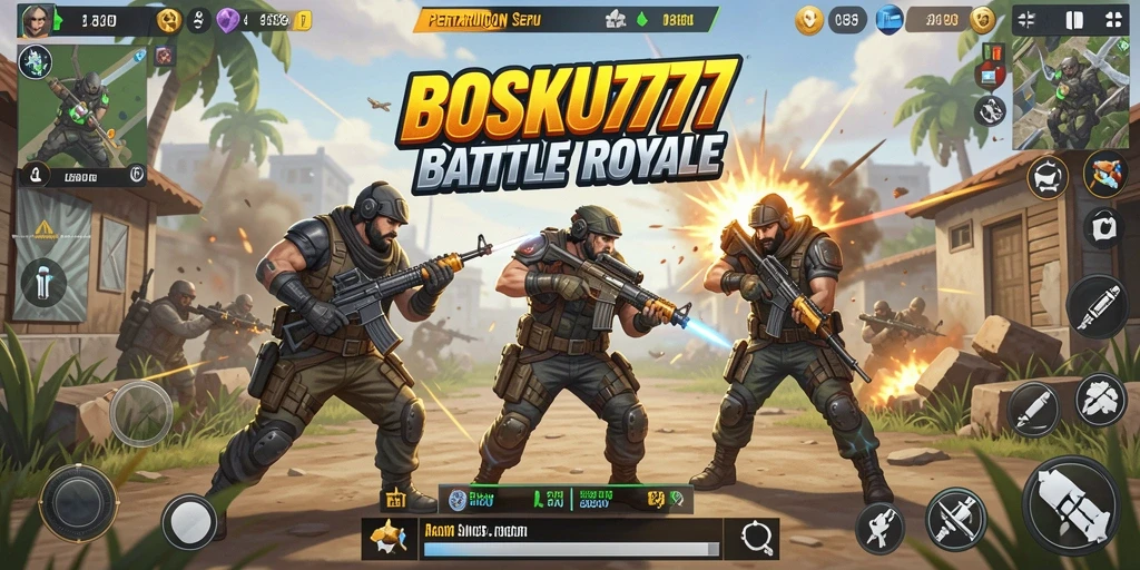 Tampilan gameplay epik di BOSKU777 dengan pertarungan intens.