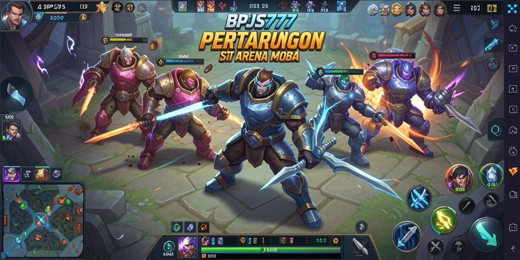 Screenshot gameplay seru dalam BPJS777 MOBA.