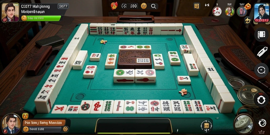Screenshot utama C0077 menampilkan aksi permainan Mahjong yang menegangkan.