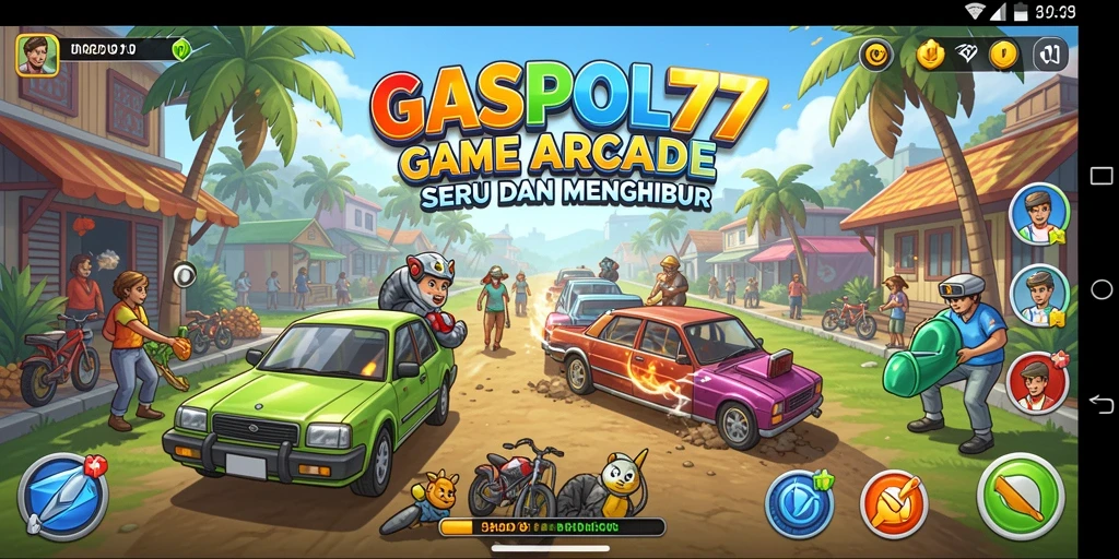 Tangkapan layar utama GASPOL77 yang menunjukkan gameplay Arcade yang seru.