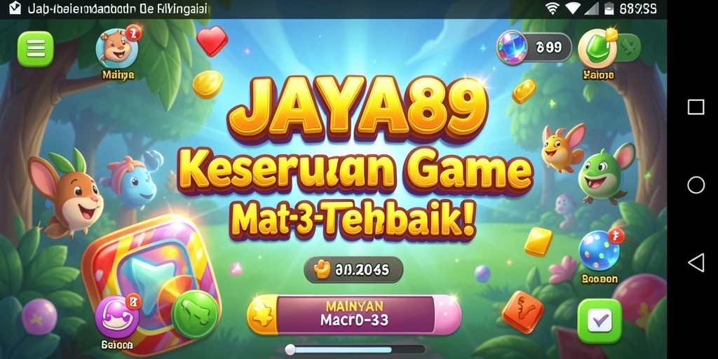 Gameplay seru JAYA89 dengan tantangan Match-3 yang mengasyikkan.