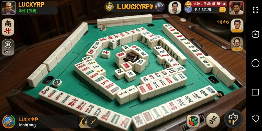 Tampilan gameplay menarik di LUCKYRP dengan desain Mahjong yang indah.