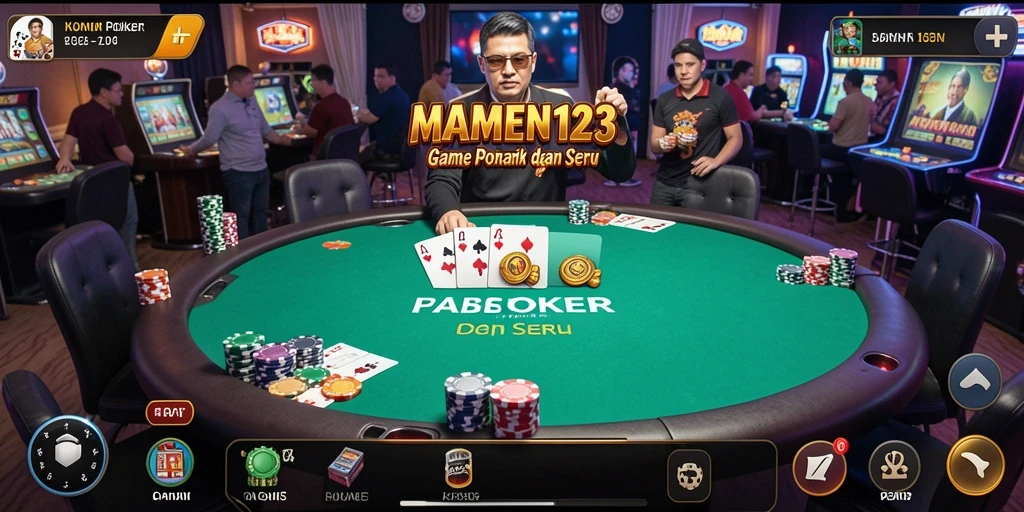 Tampilan gameplay seru dalam MAMEN123 saat bermain Poker.