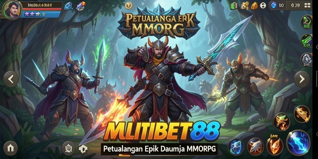 Screenshot gameplay MMORPG MULTIBET88 yang menampilkan aksi seru.