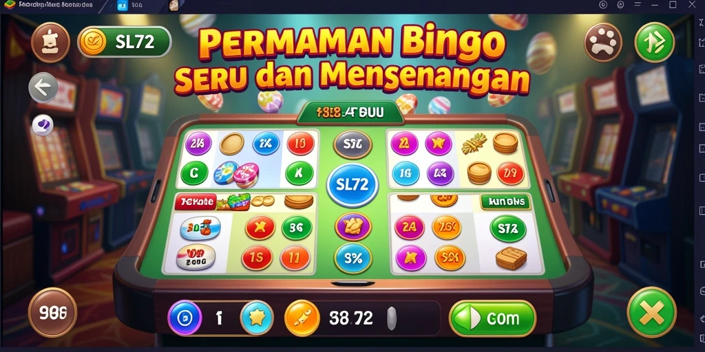Tangkapan layar gameplay SL72 yang menunjukkan momen seru dalam permainan Bingo.